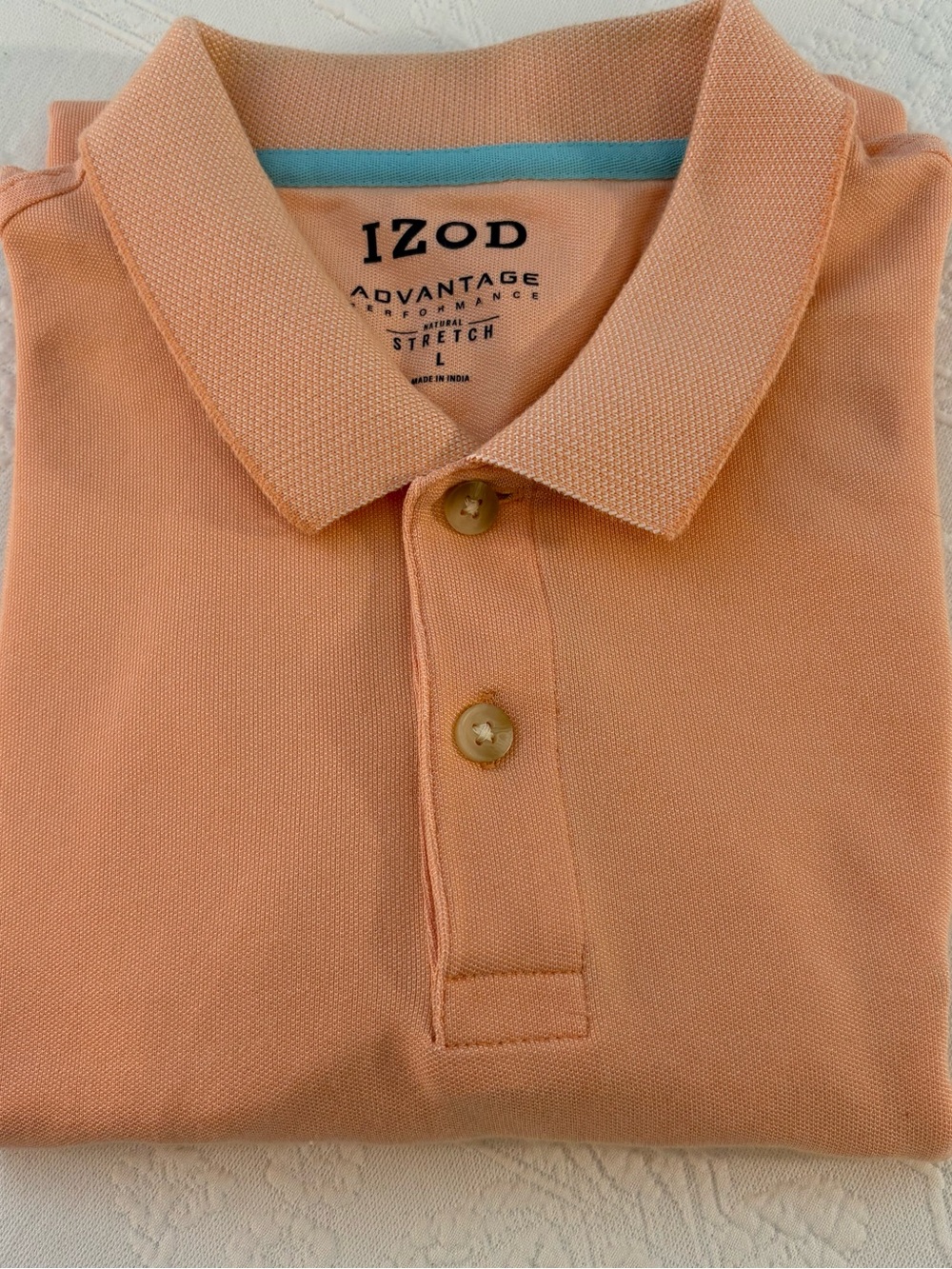 IZOD Advantage Performance Stretch Polo Shirt. Men’s L  Peach